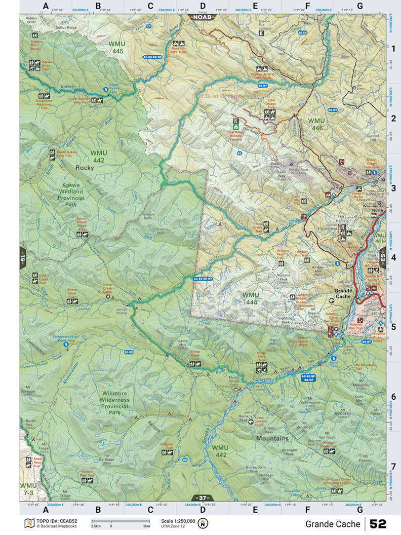 CEAB52 TOPO Map - Grande Cache - Backroad Maps