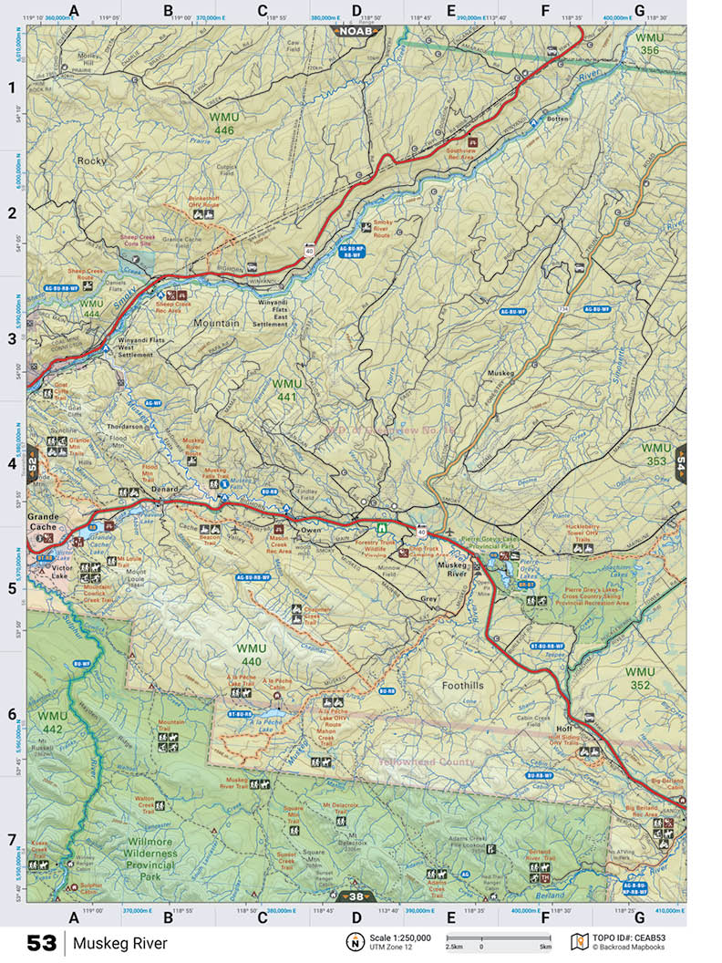 CEAB53 Wall Map - Muskeg River - Backroad Maps