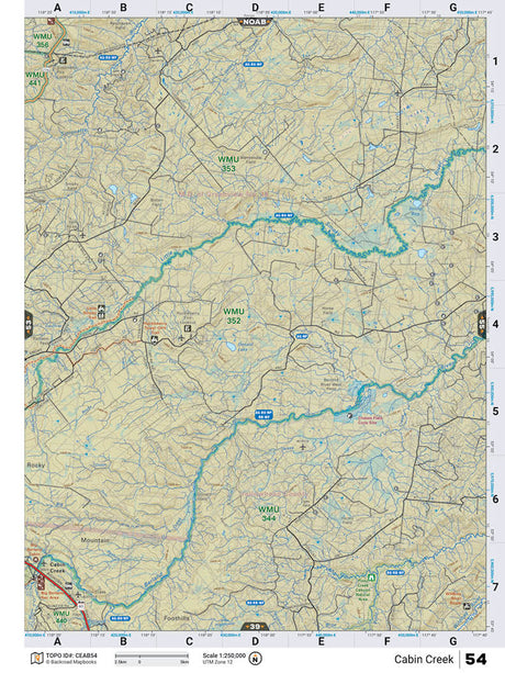 CEAB54 TOPO Map - Cabin Creek - Backroad Maps