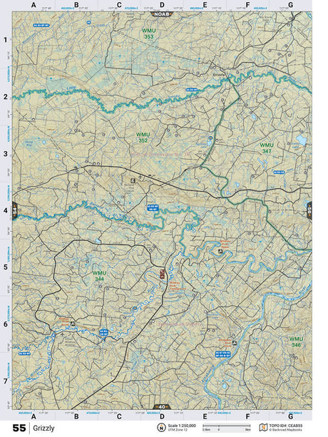 CEAB55 TOPO Map - Grizzly - Backroad Maps