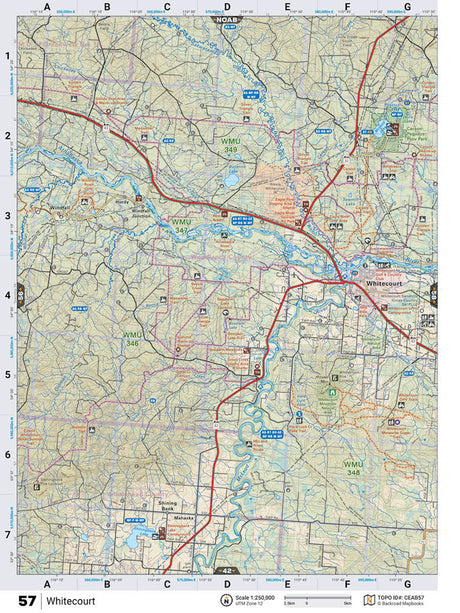 CEAB57 TOPO Map - Whitecourt - Backroad Maps