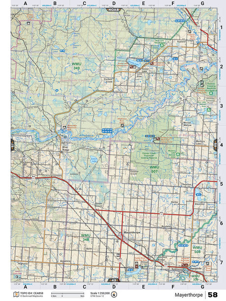 CEAB58 TOPO Map - Mayerthorpe - Backroad Maps