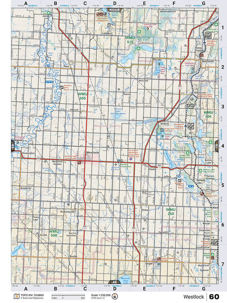 CEAB60 TOPO Map - Westlock - Backroad Maps