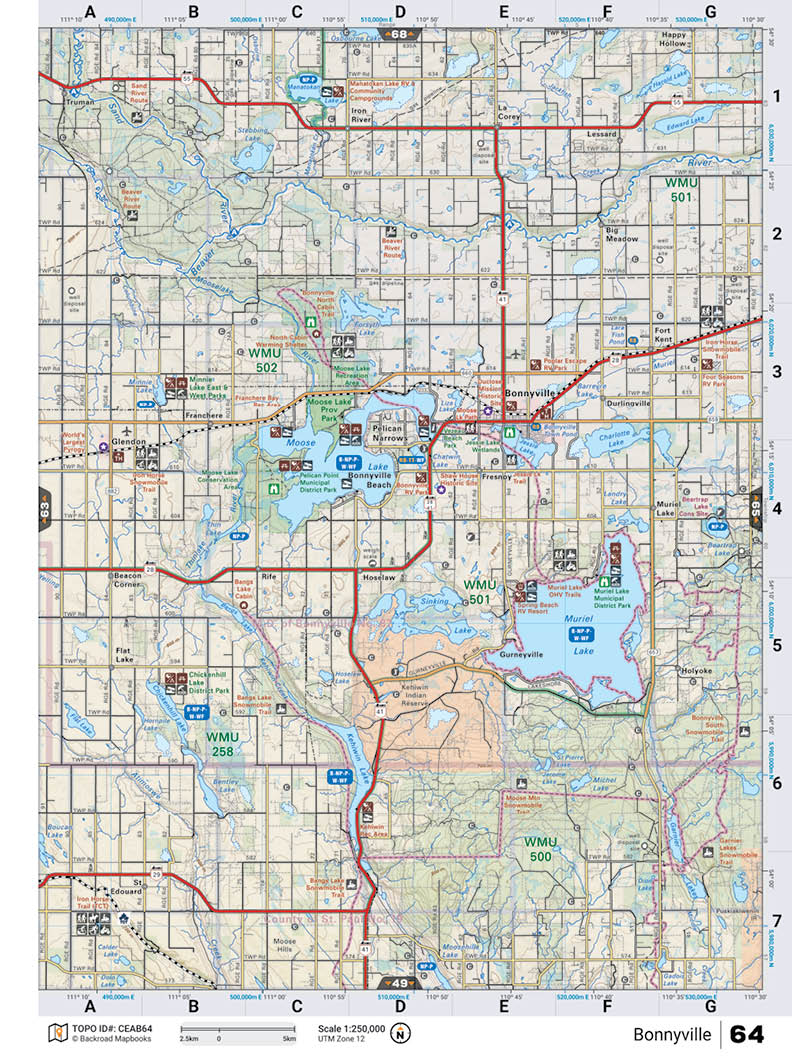 CEAB64 TOPO Map - Bonnyville - Backroad Maps