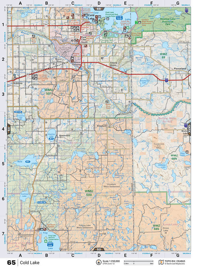 CEAB65 TOPO Map - Cold Lake - Backroad Maps
