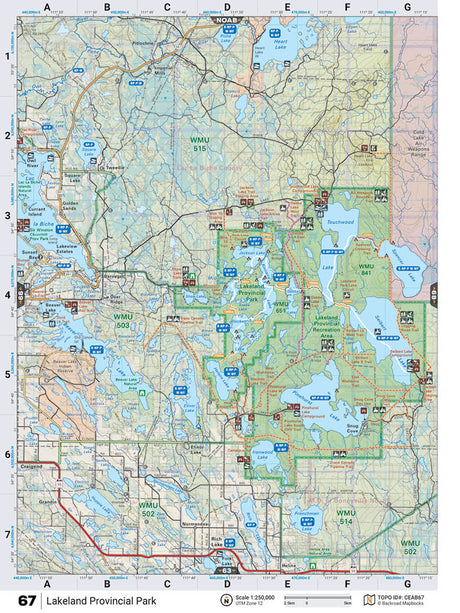 CEAB67 TOPO Map - Lakeland Provincial Park - Backroad Maps