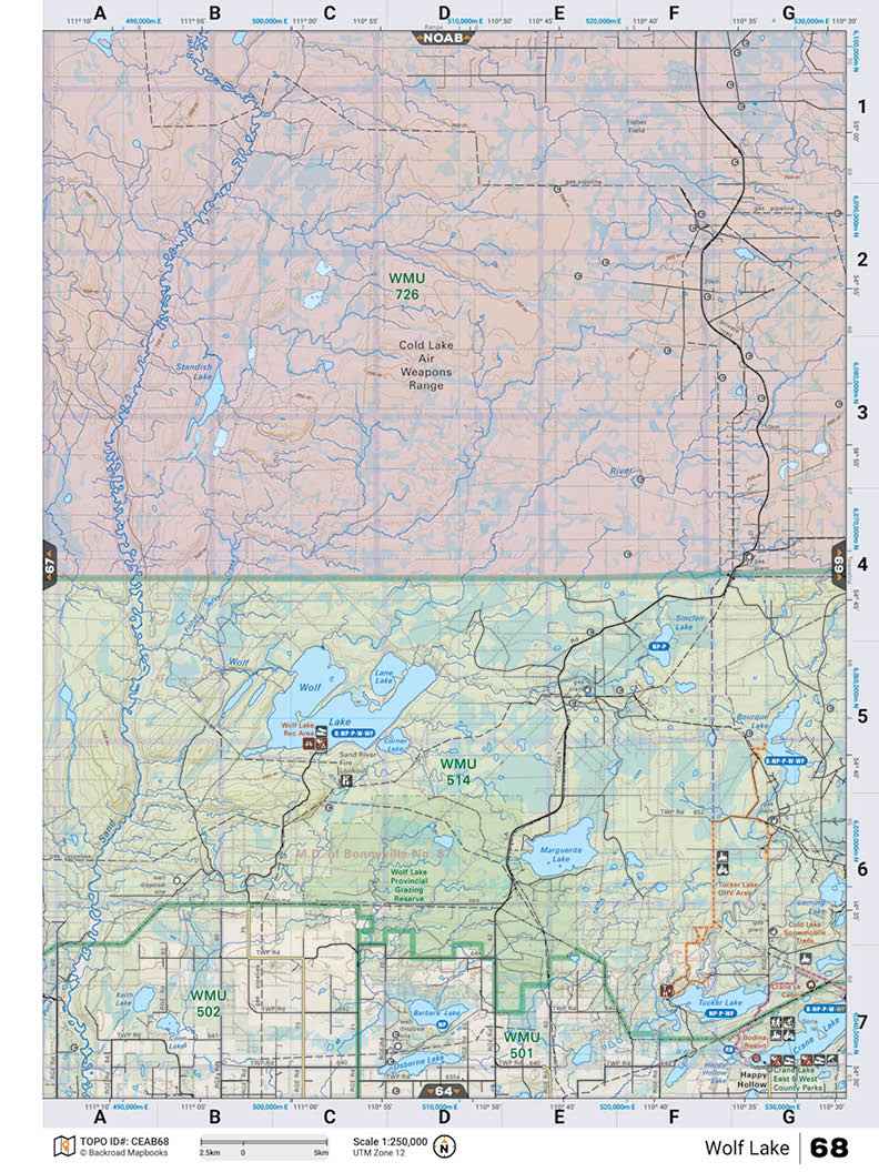 CEAB68 TOPO Map - Wolf Lake – Backroad Maps