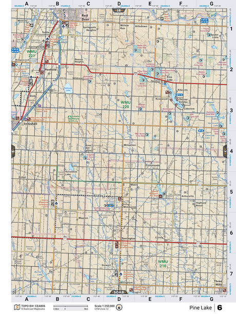 CEAB6 TOPO Map - Pine Lake - Backroad Maps