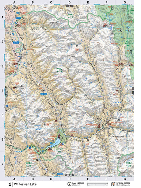 CRCR01 Wall Map - Whiteswan Lake - Backroad Maps