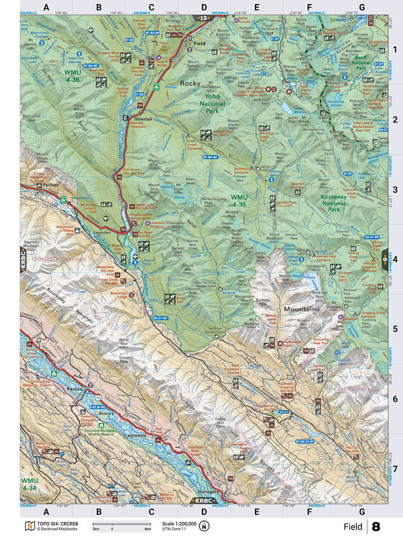 CRCR08 TOPO Map - Field - Backroad Maps