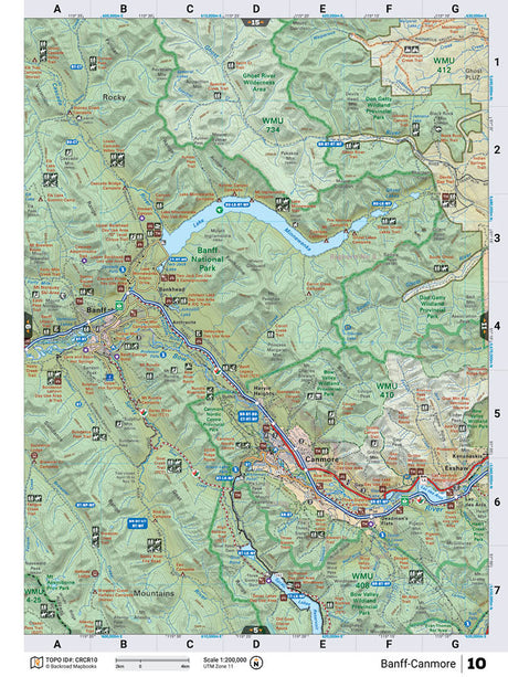CRCR10 TOPO Map - Banff Canmore - Backroad Maps
