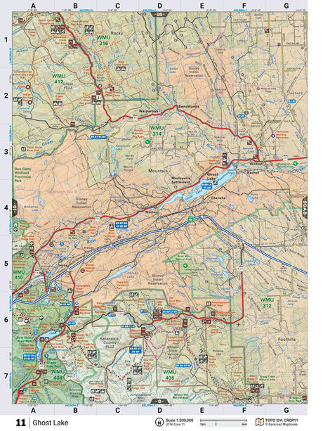 CRCR11 Wall Map - Ghost Lake - Backroad Maps