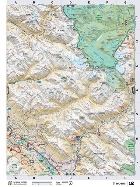 CRCR12 Wall Map - Blaeberry - Backroad Maps