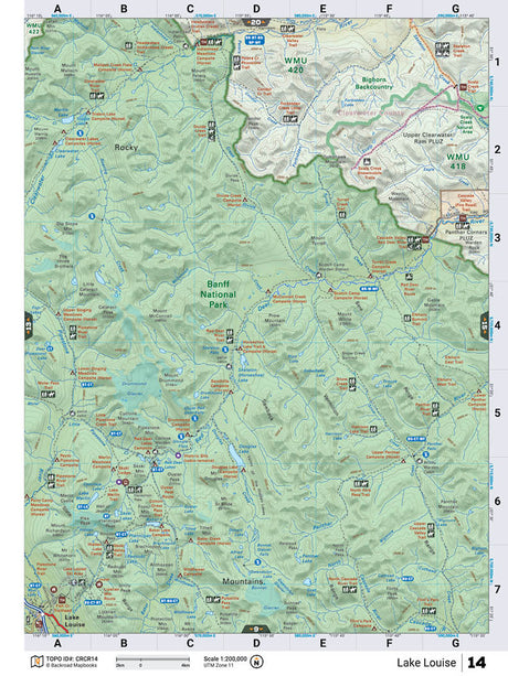 CRCR14 TOPO Map - Lake Louise - Backroad Maps