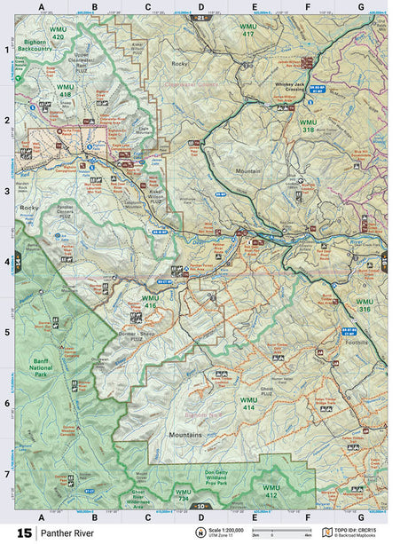 CRCR15 Wall Map - Panther River - Backroad Maps