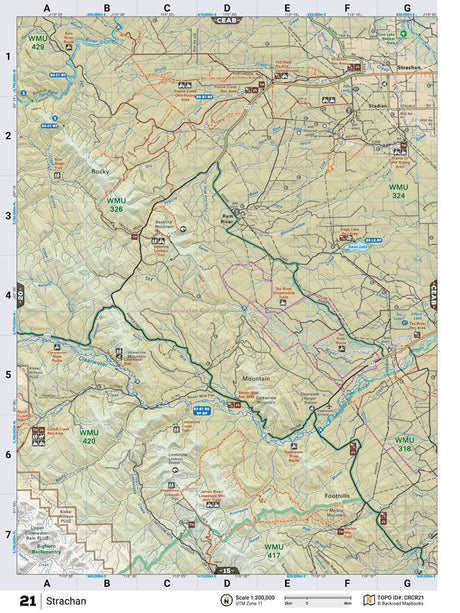 CRCR21 Wall Map - Strachan - Backroad Maps