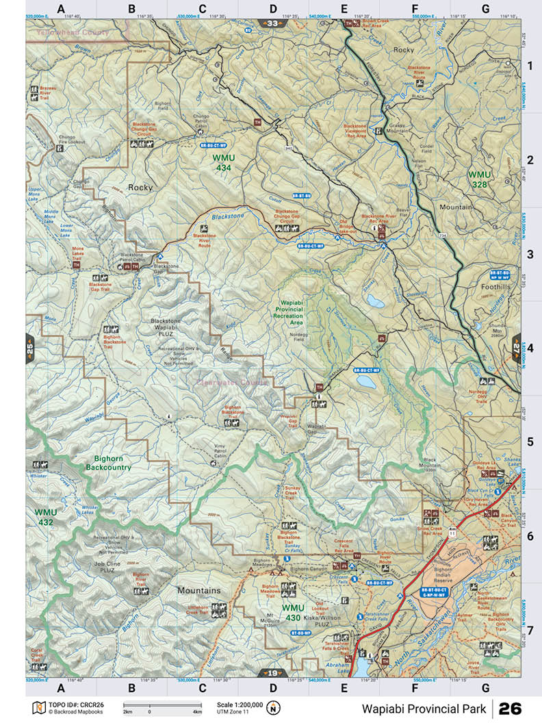 CRCR26 Wall Map - Wapiabi Provincial Park - Backroad Maps