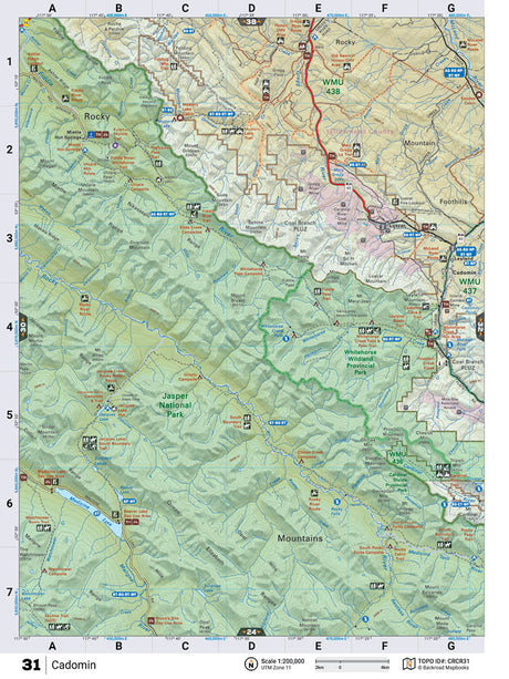 CRCR31 Wall Map - Cadomin - Backroad Maps