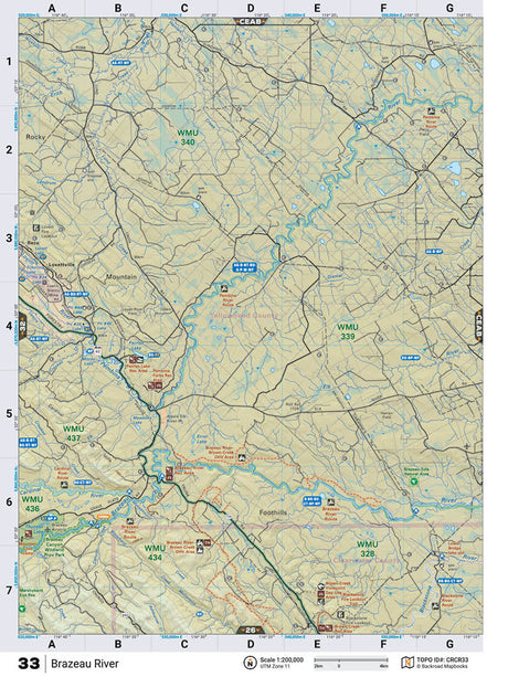 CRCR33 Wall Map - Brazeau River - Backroad Maps