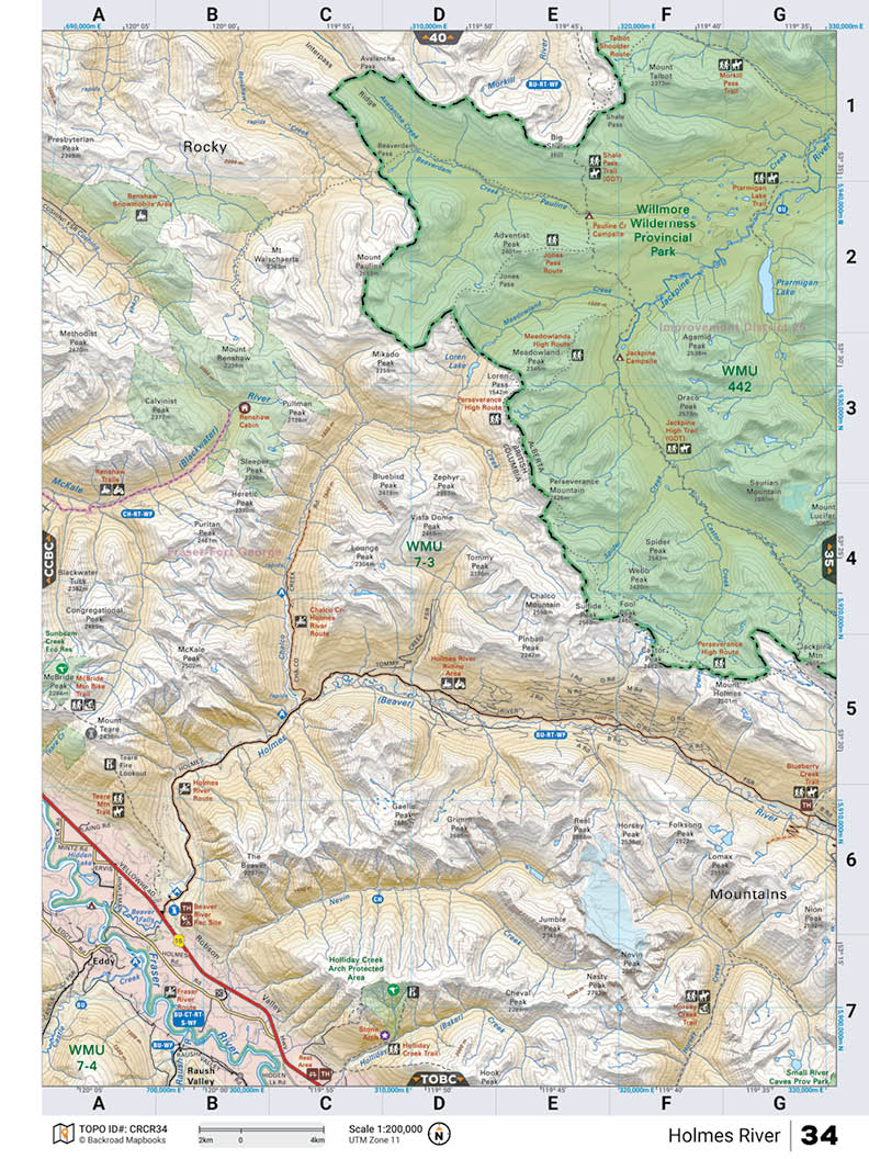 CRCR34 TOPO Map - Holmes River - Backroad Maps