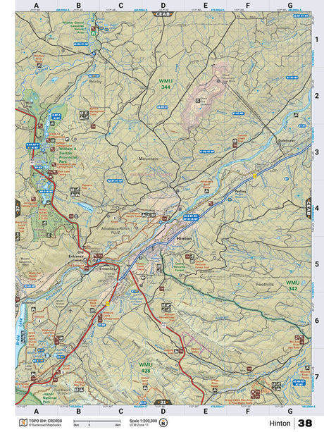 CRCR38 Wall Map - Hinton - Backroad Maps