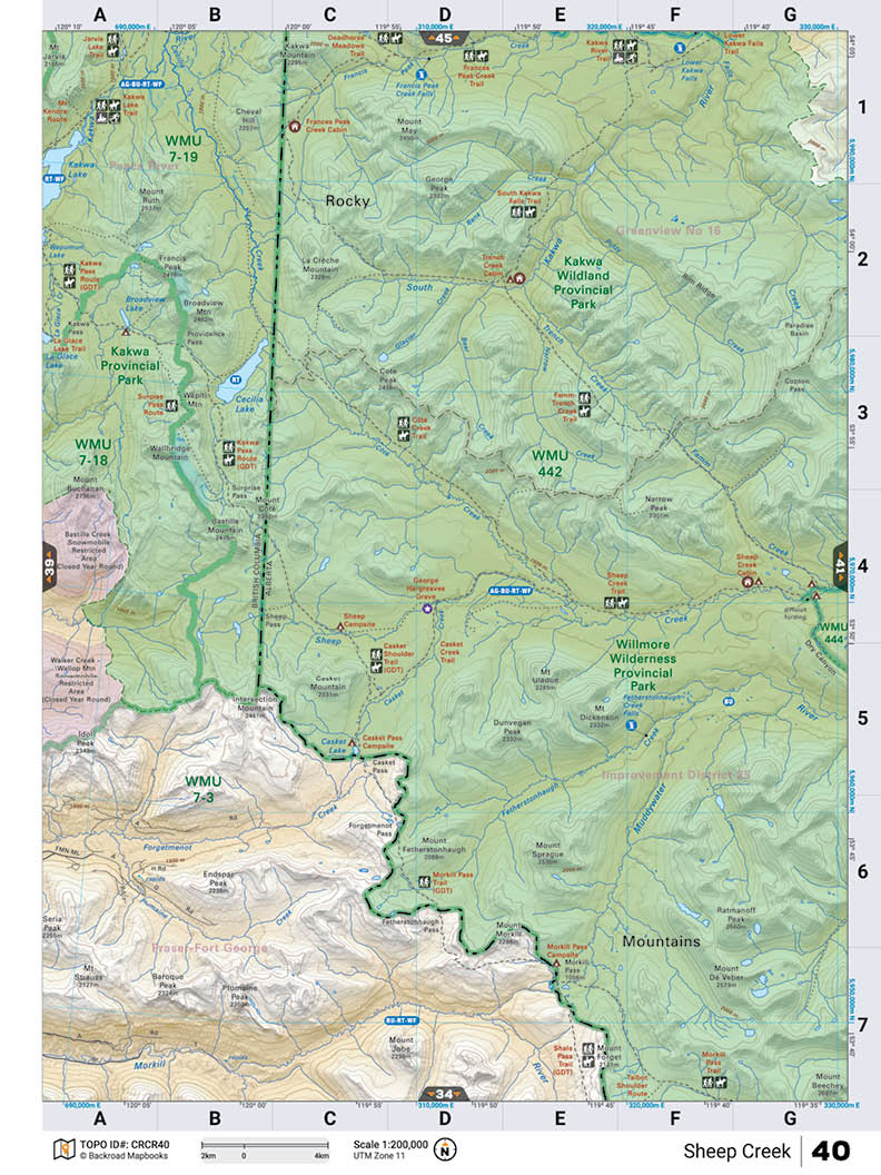CRCR40 TOPO Map - Sheep Creek - Backroad Maps
