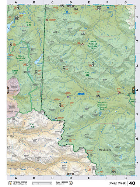 CRCR40 Wall Map - Sheep Creek - Backroad Maps