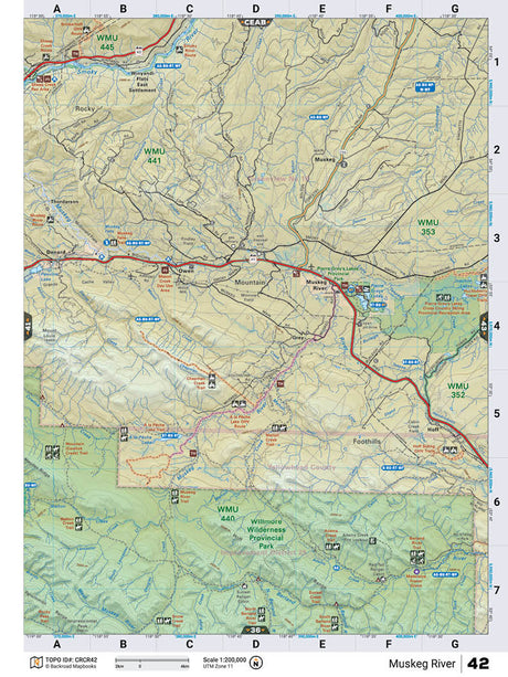 CRCR42 Wall Map - Muskeg River - Backroad Maps