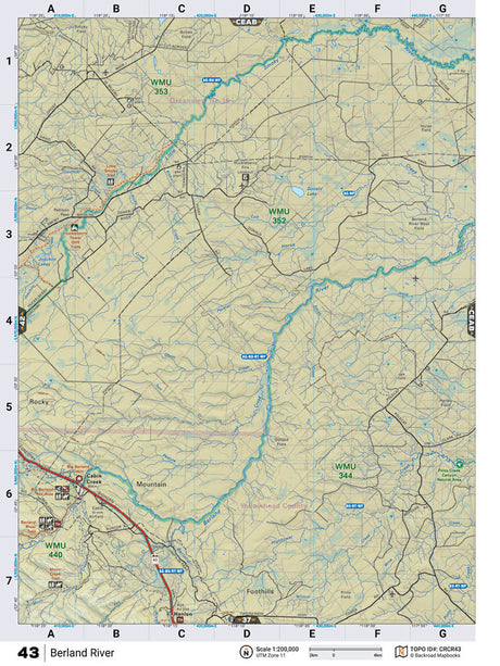CRCR43 Wall Map - Berland River - Backroad Maps