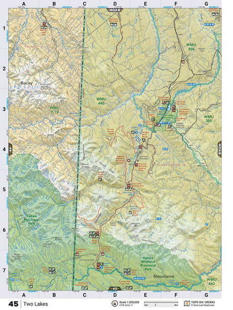 CRCR45 Wall Map - Two Lakes - Backroad Maps