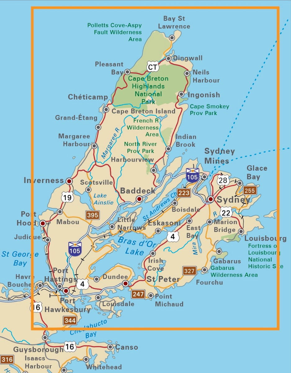 Cape Breton, Nova Scotia - Wall Map - Backroad Maps