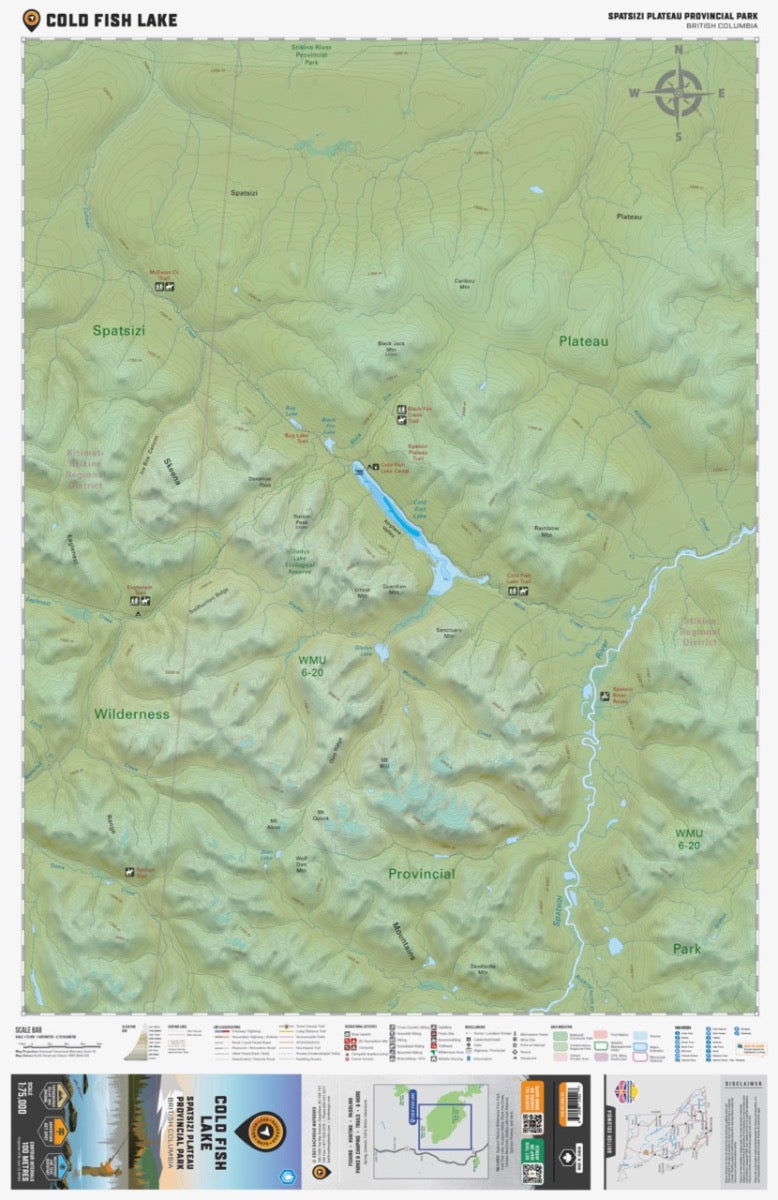 Cold Fish Lake (Spatsizi Plateau Provincial Park, BC) - Destination Map - Backroad Maps