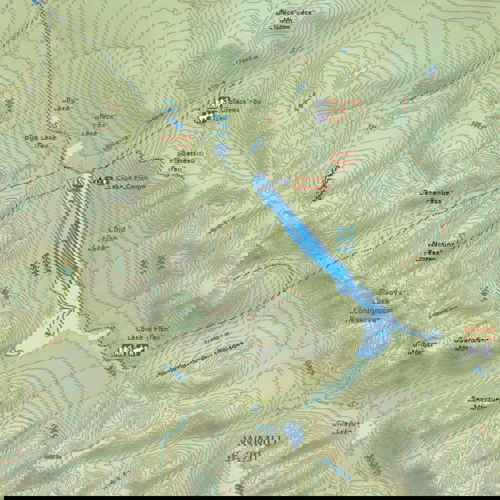 Cold Fish Lake (Spatsizi Plateau Provincial Park, BC) - Destination Map - Backroad Maps