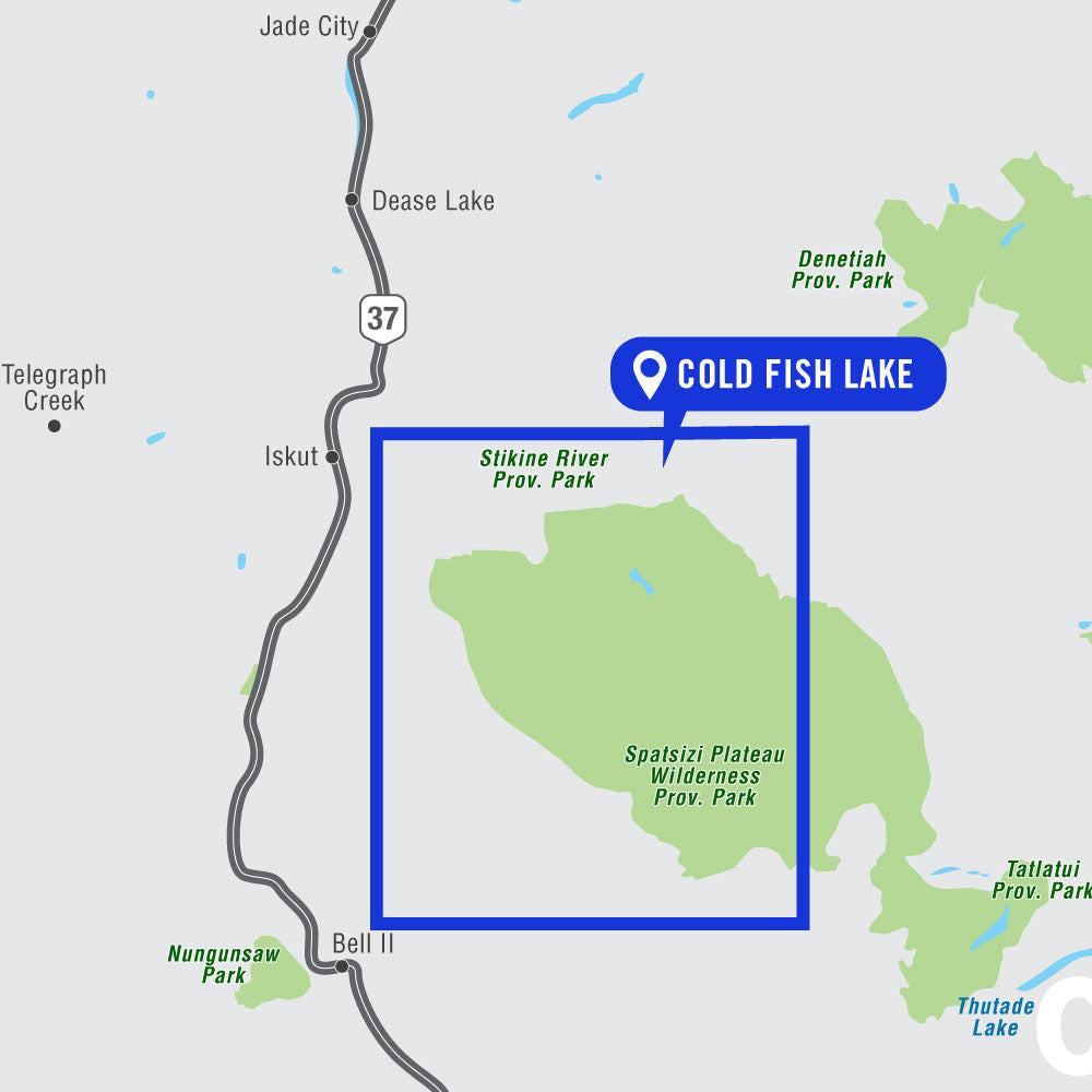 Cold Fish Lake (Spatsizi Plateau Provincial Park, BC) - Destination Map - Backroad Maps