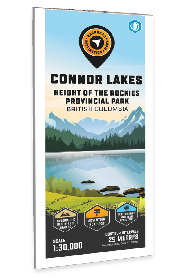 Connor Lakes (Height of the Rockies Provincial Park, BC) - Destination Map - Backroad Maps