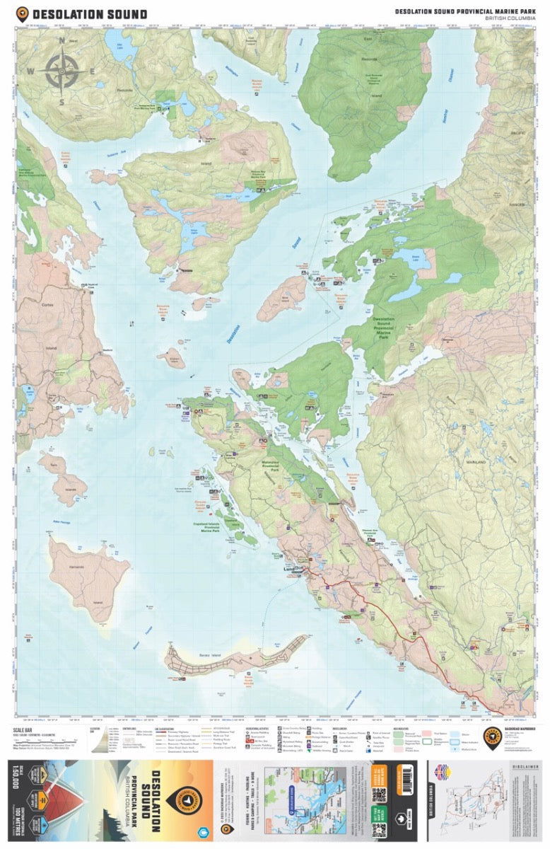 Desolation Sound Provincial Park BC - Destination Map - Backroad Maps