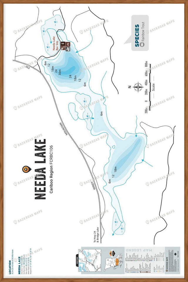 FCRBC106 Needa Lake  - Wall Map - Backroad Maps