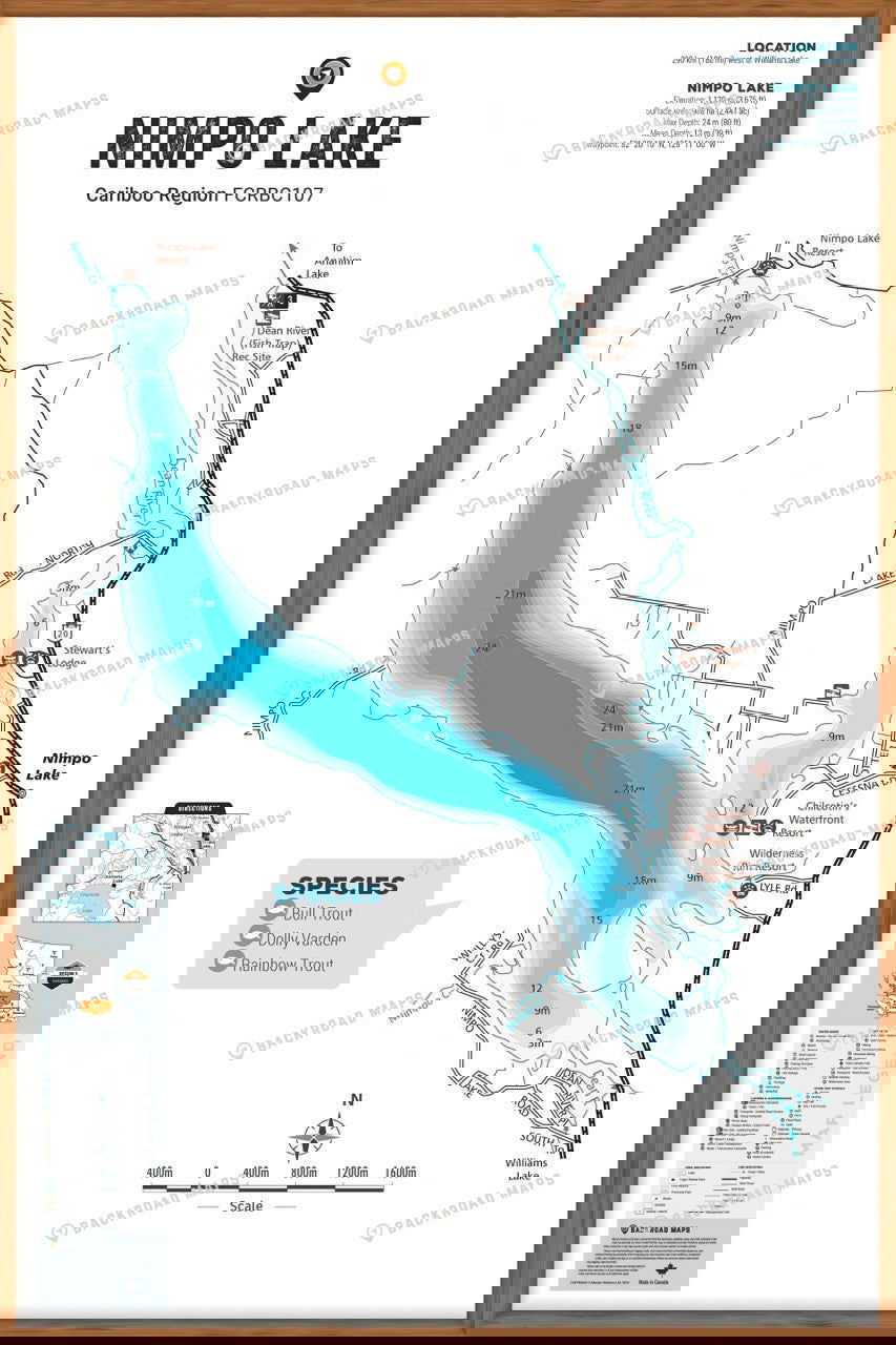 FCRBC107 Nimpo Lake  - Wall Map - Backroad Maps