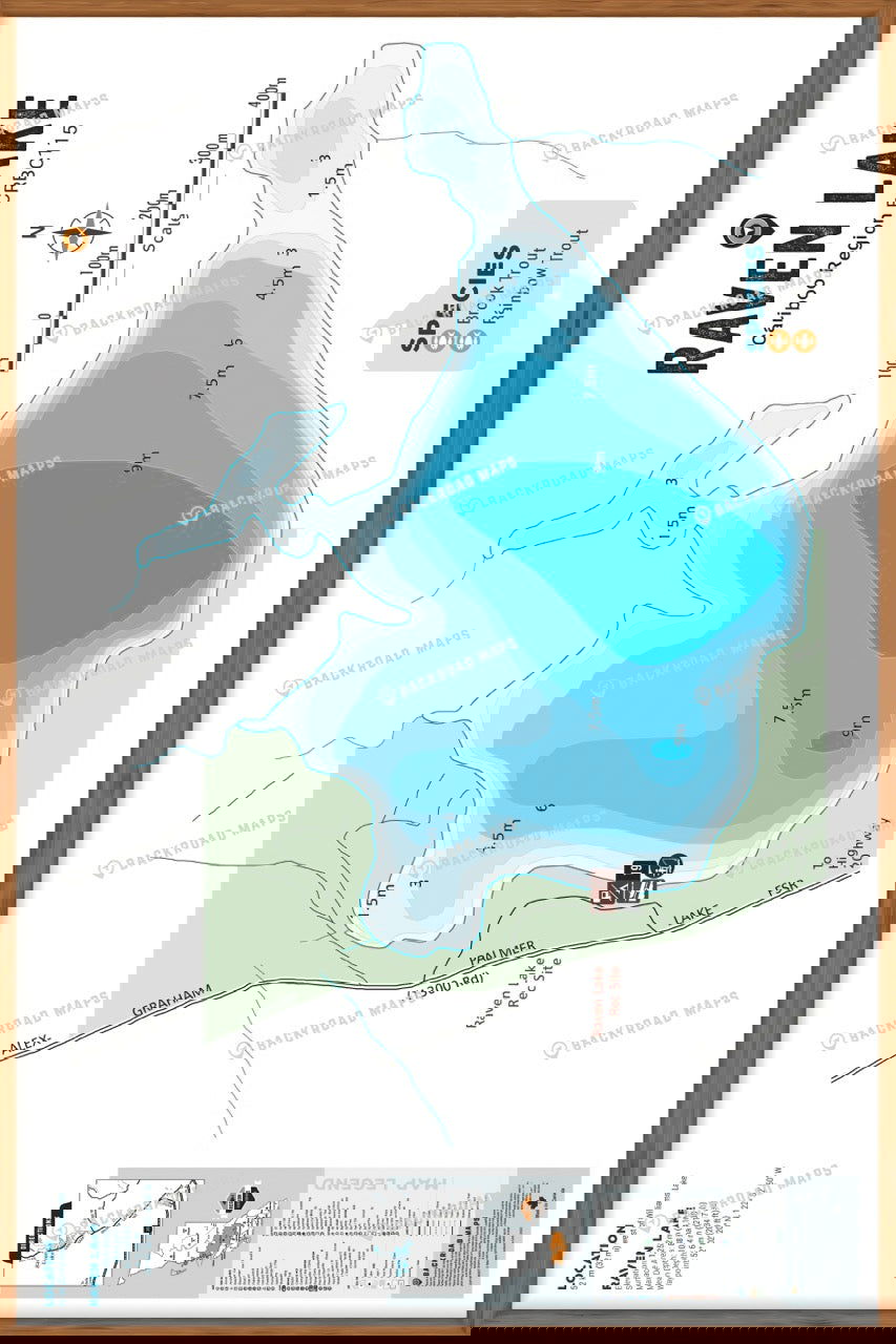 FCRBC115 Raven Lake  - Wall Map - Backroad Maps