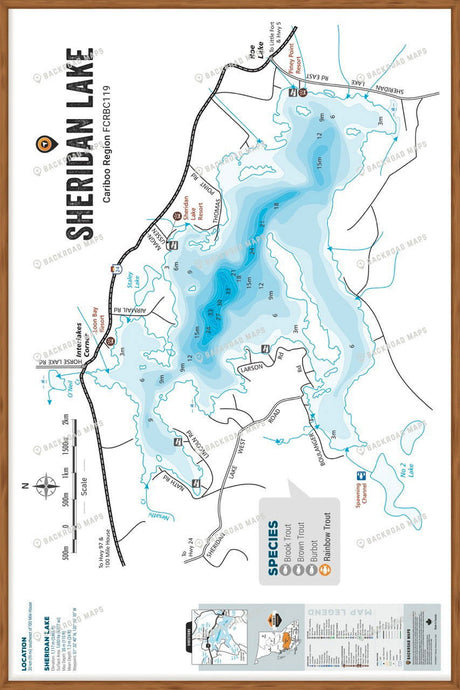 FCRBC119 Sheridan Lake  - Wall Map - Backroad Maps
