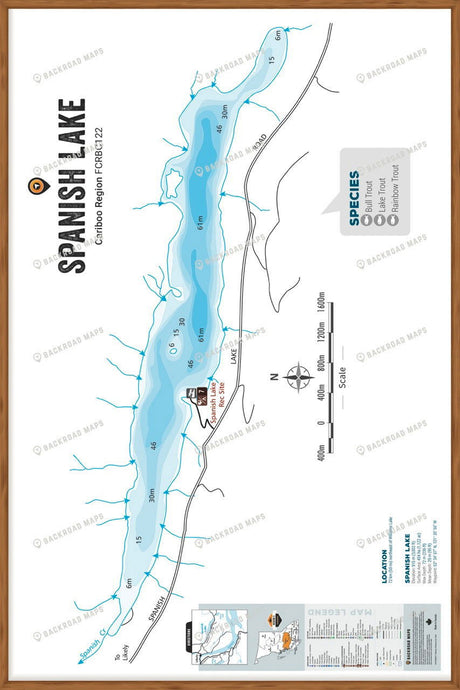 FCRBC122 Spanish Lake  - Wall Map - Backroad Maps