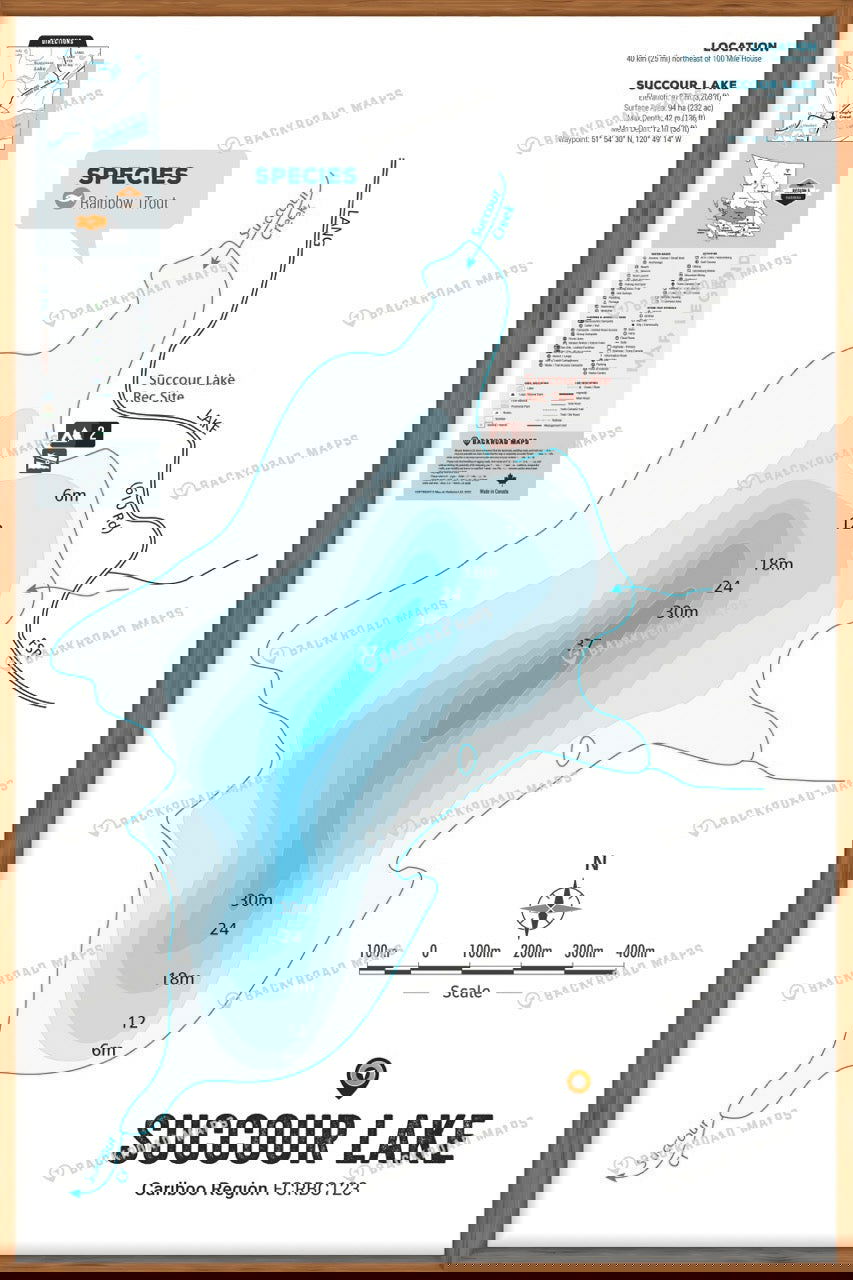 FCRBC123 Succour Lake  - Wall Map - Backroad Maps