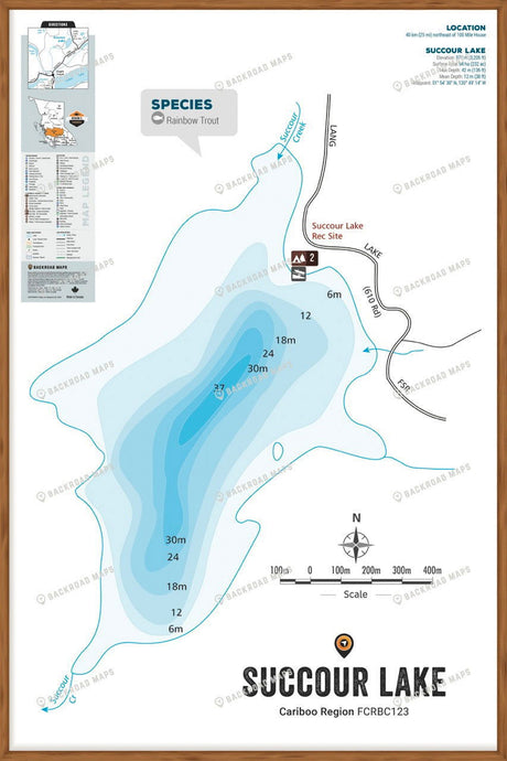 FCRBC123 Succour Lake  - Wall Map - Backroad Maps