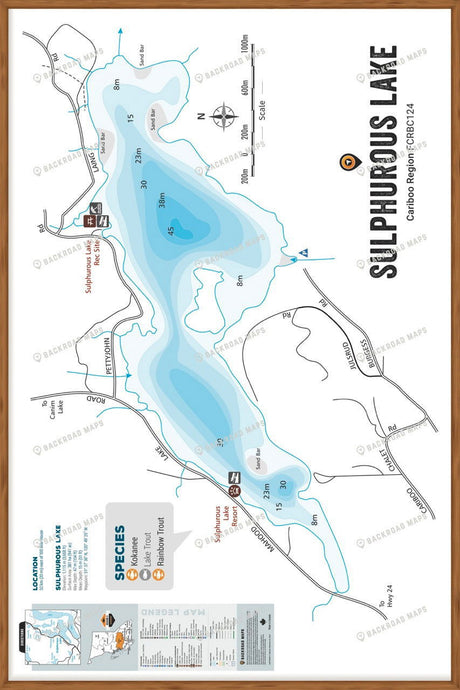 FCRBC124 Sulphurous Lake  - Wall Map - Backroad Maps