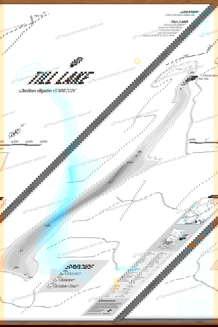FCRBC126 Till Lake  - Wall Map - Backroad Maps