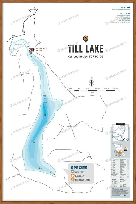 FCRBC126 Till Lake  - Wall Map - Backroad Maps