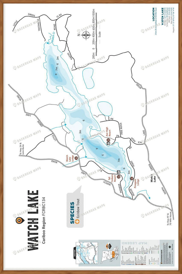 FCRBC134 Watch Lake  - Wall Map - Backroad Maps