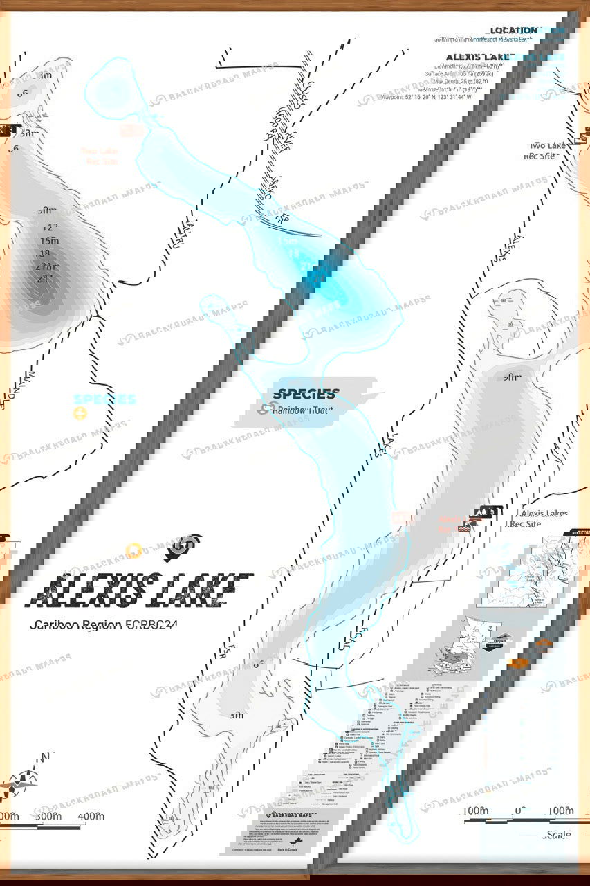 FCRBC24 Alexis Lake  - Wall Map - Backroad Maps