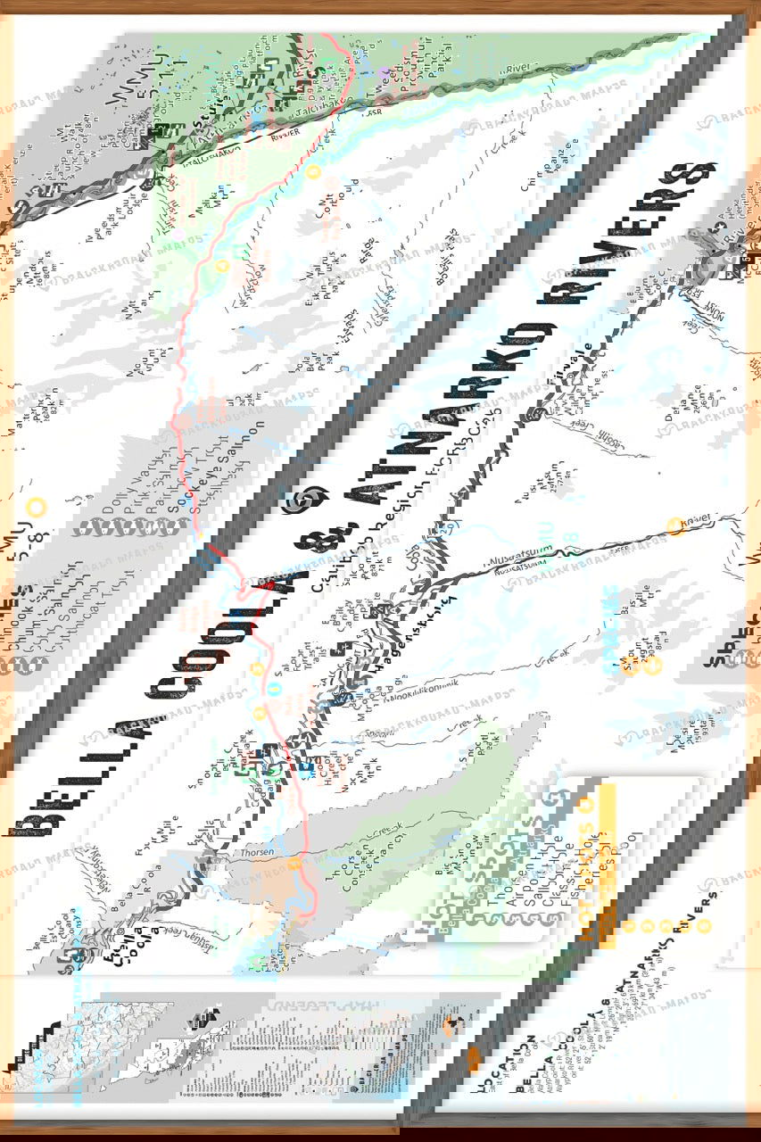 FCRBC26 Bella Coola & Atnarko Rivers  - Wall Map - Backroad Maps
