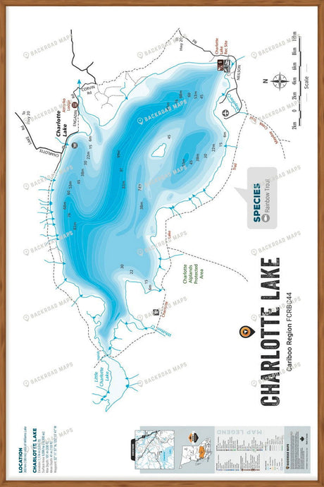 FCRBC44 Charlotte Lake  - Wall Map - Backroad Maps